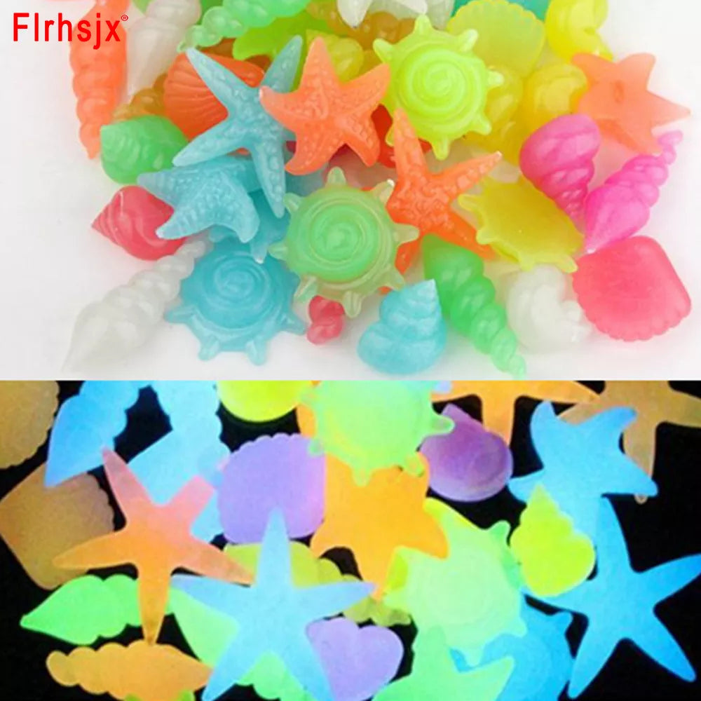 10/30/50PCs Colorful luminous starfish and shells