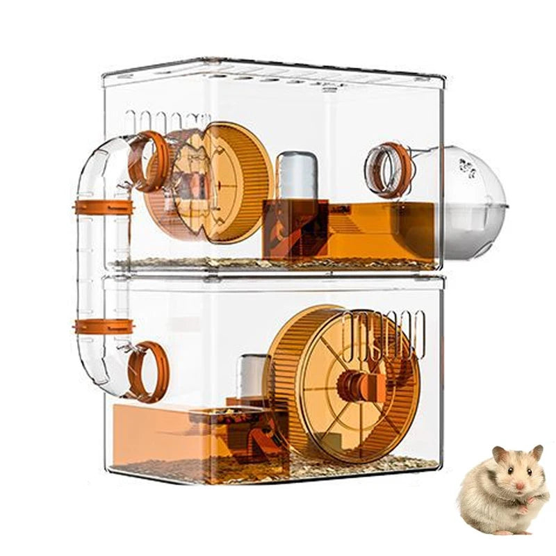 Transparent hamster cages