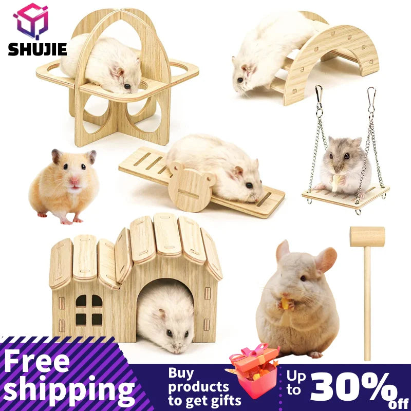 Hamsters wooden house