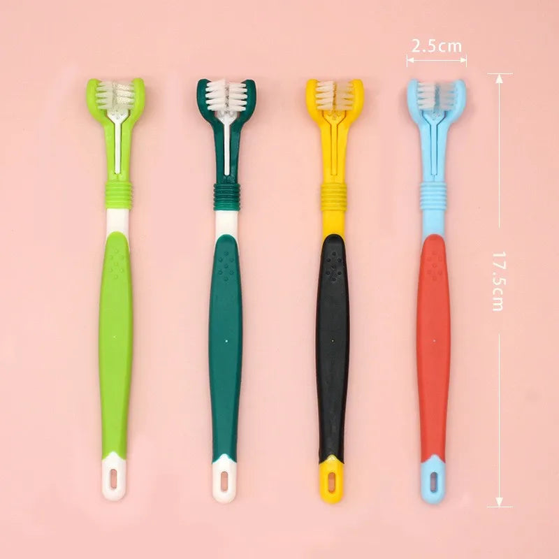 3-Sided pet toothbrush