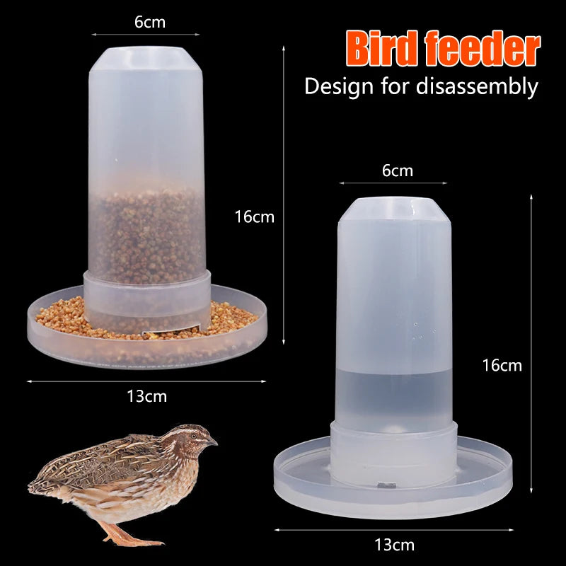 Bird quail drinking cup fountain plastic feeder