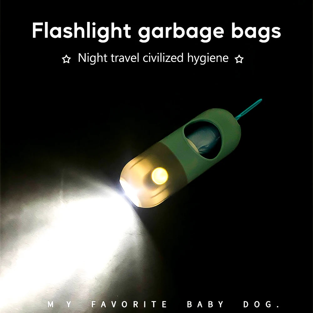 Dog poop bag with led light
