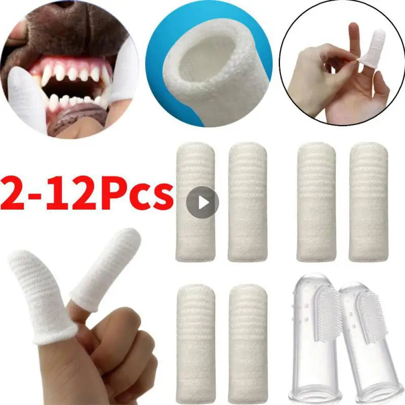 2-12pcs Pet Two-finger Teeth Cleaning