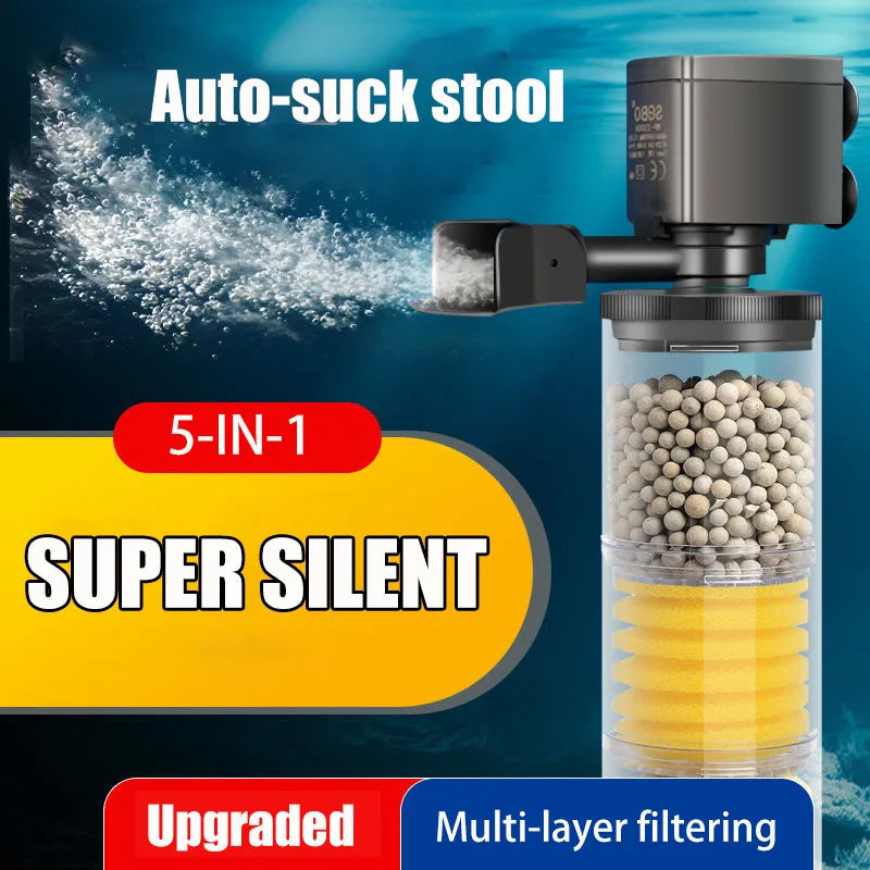 220V 5-IN-1 Silent filter for aquarium